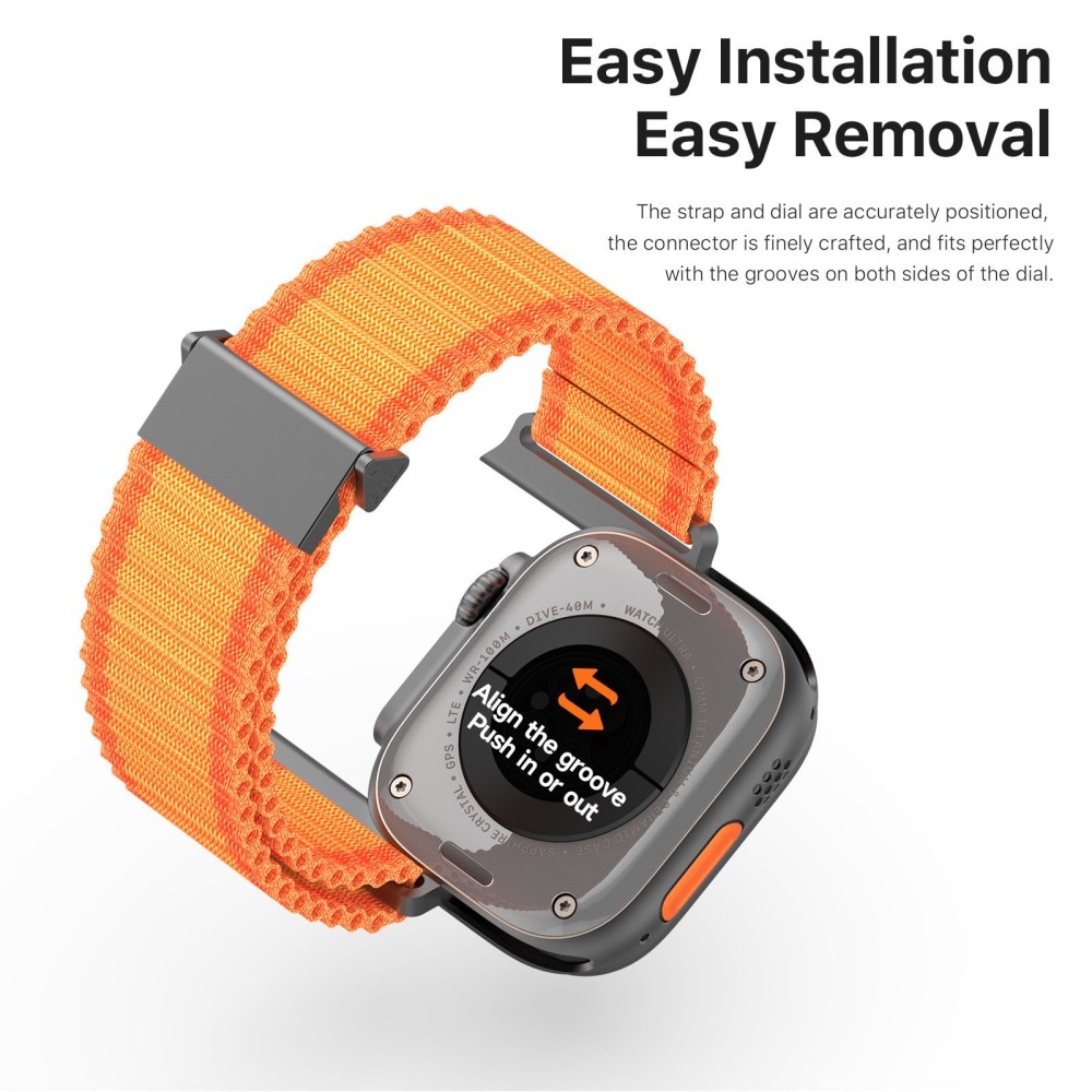 Active Nylon Reim Apple Watch Series 9 45mm oransje