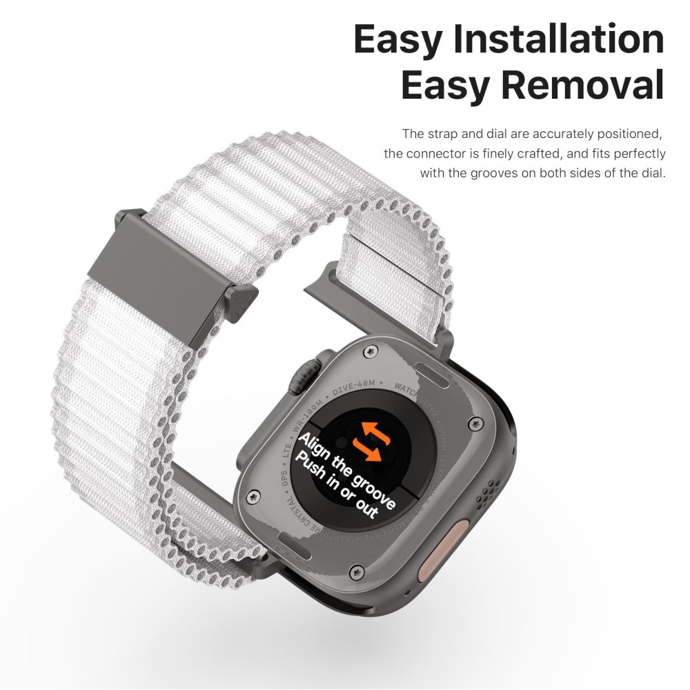 Active Nylon Reim Apple Watch Series 8 45mm hvit