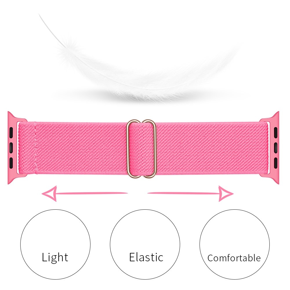 Apple Watch 45mm Series 8 Elastisk Nylonreim fuchsia