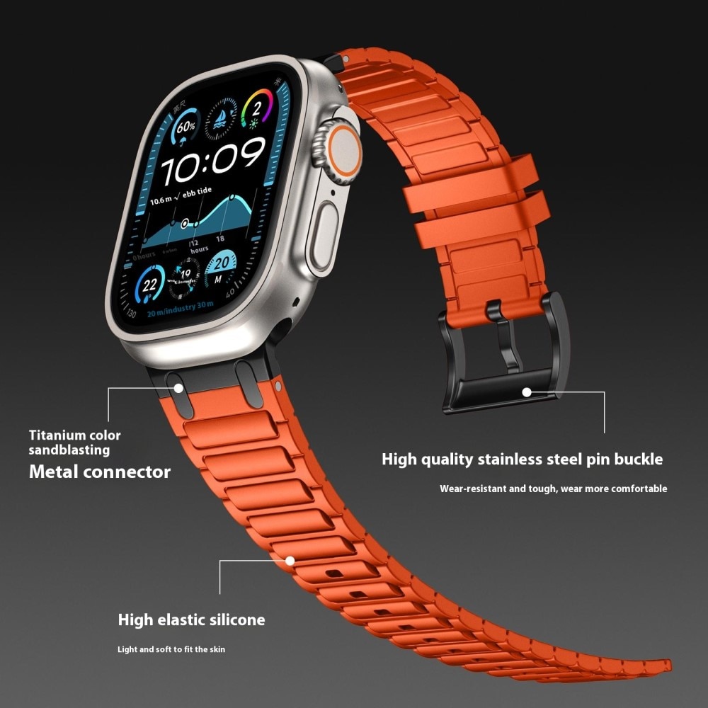 Tough Silicone Strap Apple Watch Ultra 49mm 1st Gen Oransje