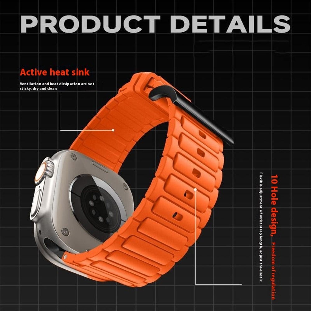 Tough Silicone Strap Apple Watch Ultra 49mm 1st Gen Oransje