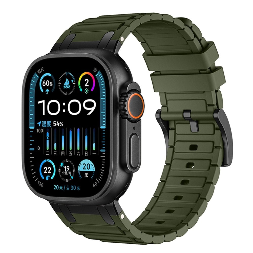 Tough Silicone Strap Apple Watch Series 7 45mm Mørk grønn