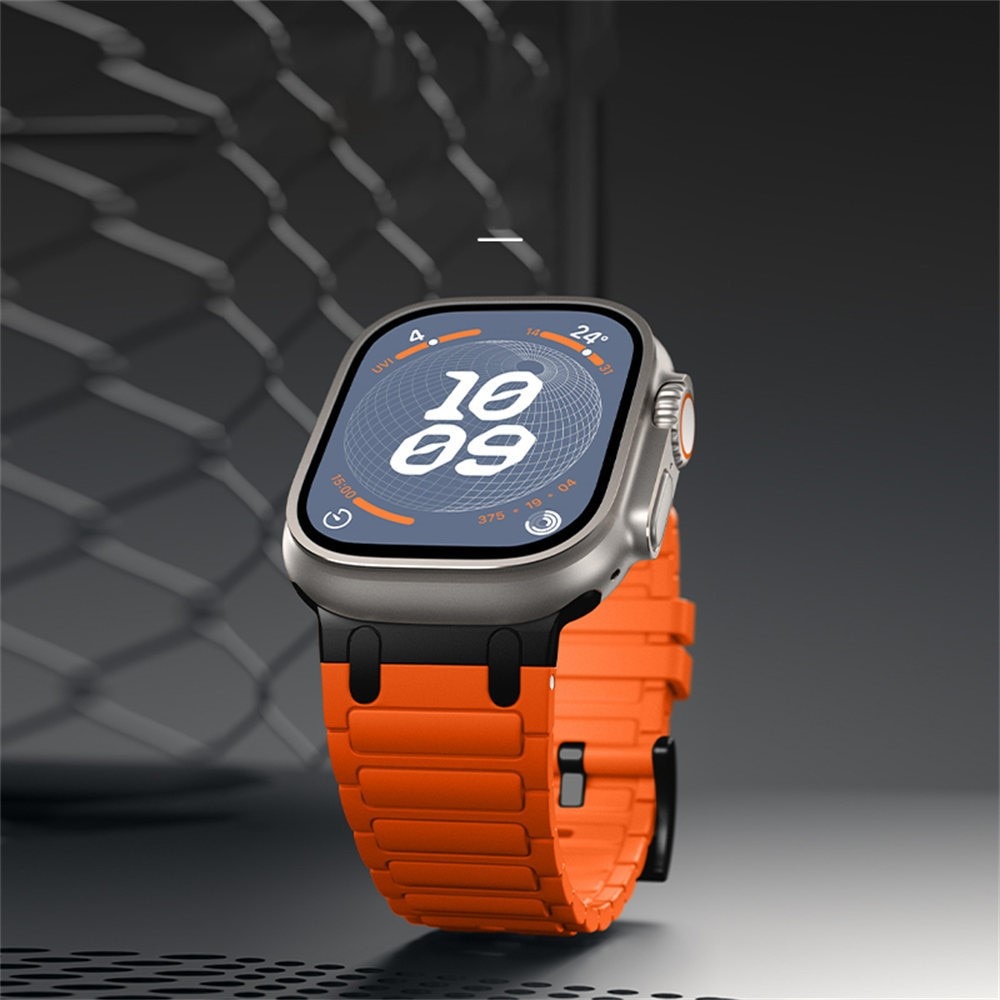 Tough Silicone Strap Apple Watch Series 7 45mm Mørk grønn