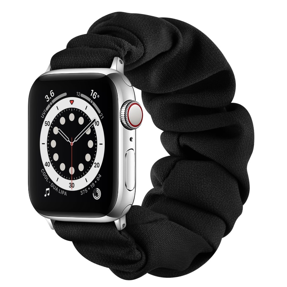 Scrunchie Reim Apple Watch 41mm Series 7 svart/sølv