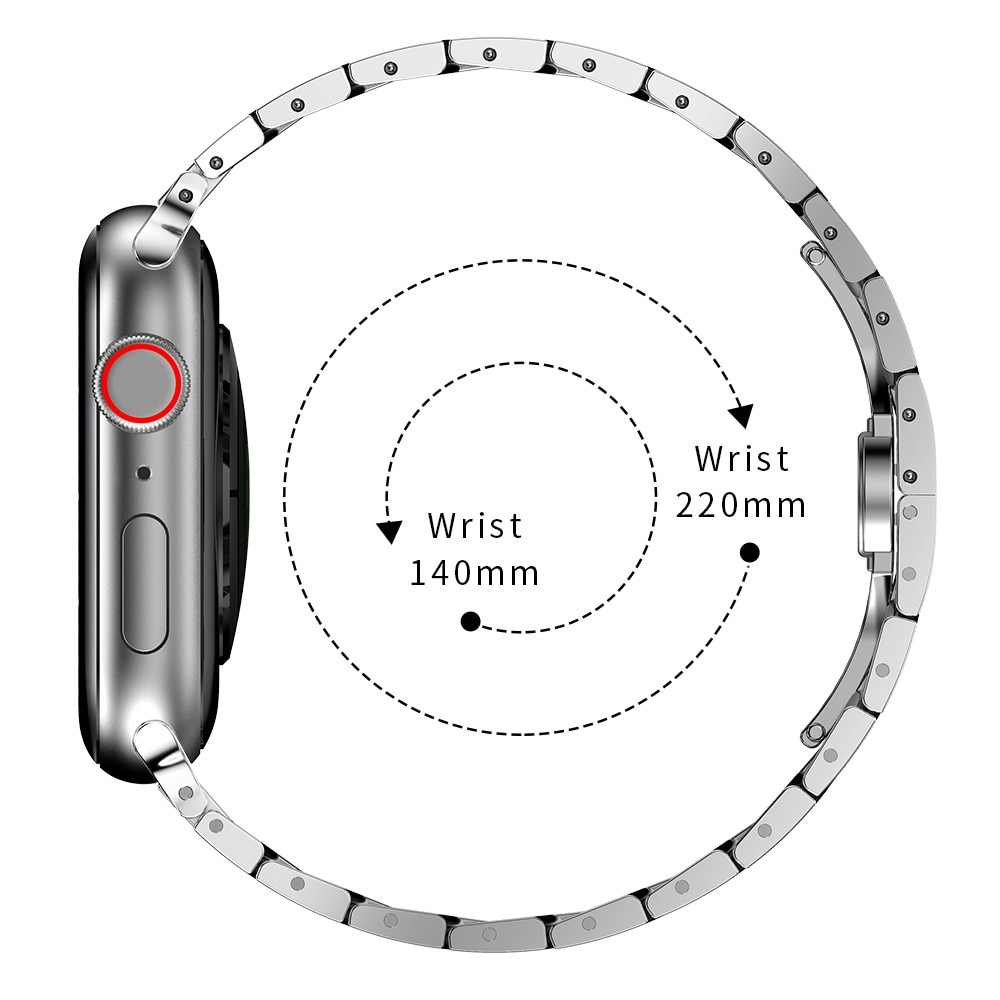 Slim Apple Watch 45mm Series 8 Metal Reim sølv