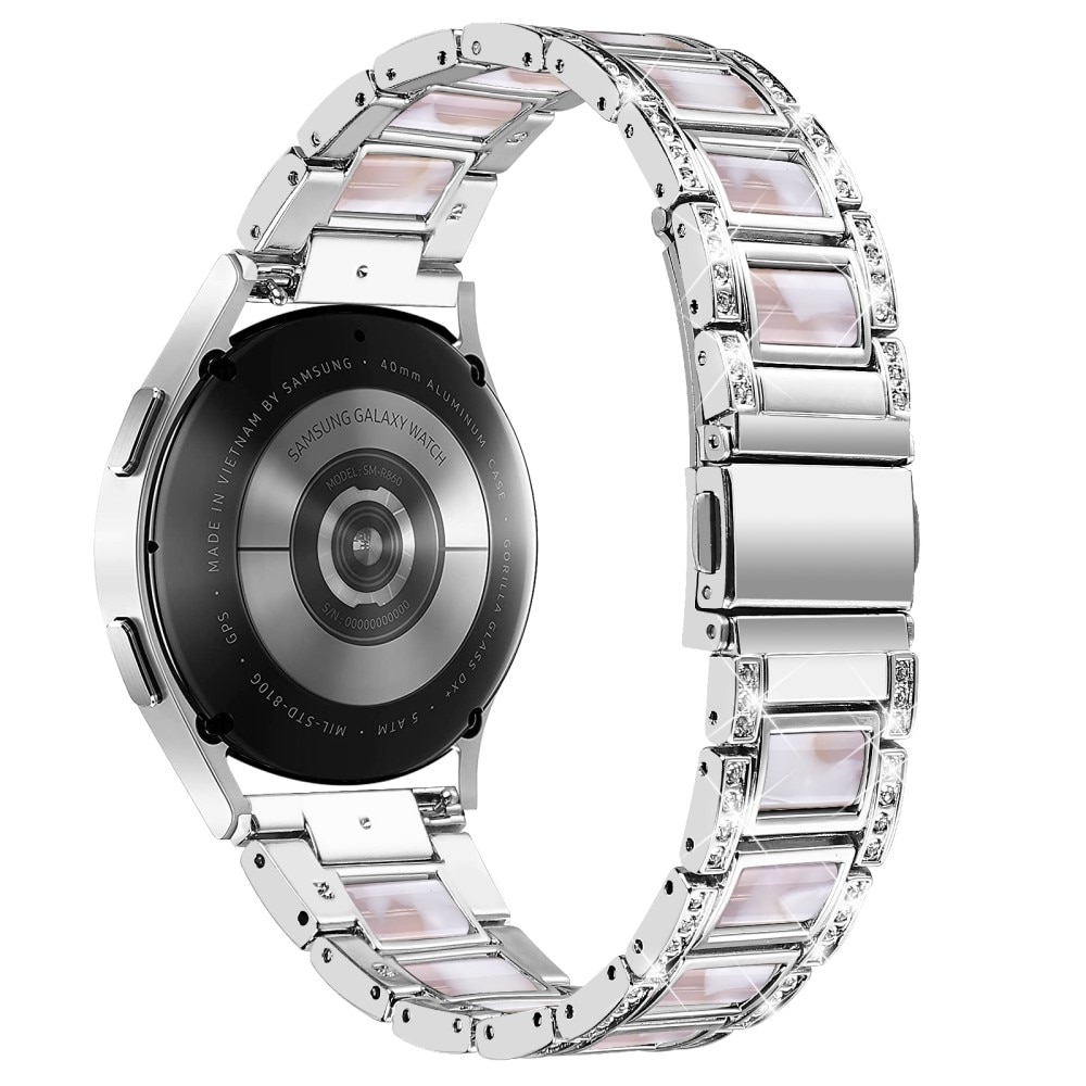 Diamond Bracelet Samsung Galaxy Watch FE Silver Pearl