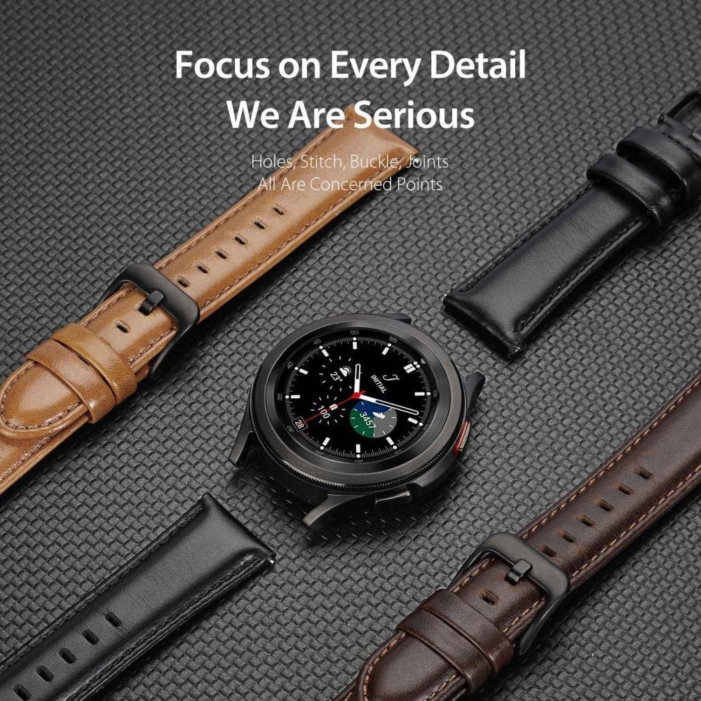 Leather Watch Band Samsung Galaxy Watch 6 44mm Black