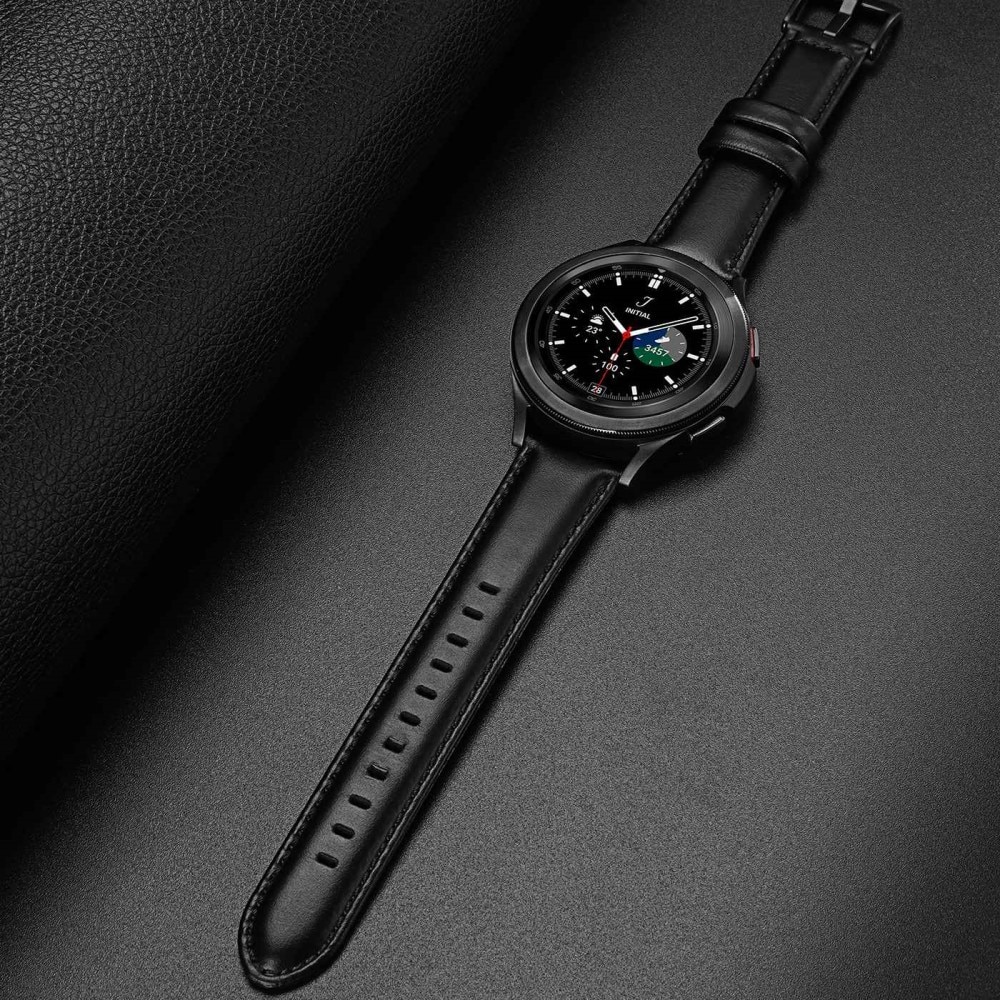 Leather Watch Band Samsung Galaxy Watch 6 44mm Black