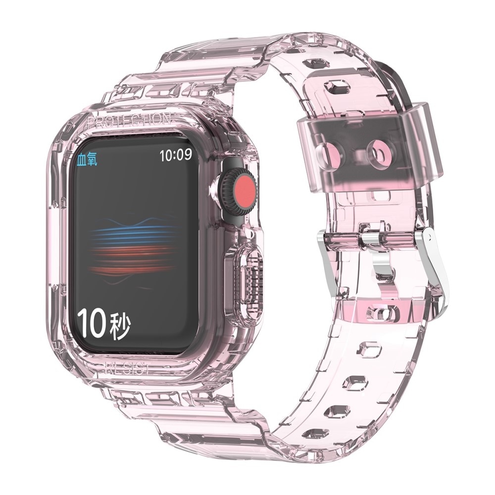 Apple Watch 41mm Series 7 Crystal Deksel + Reim rosa