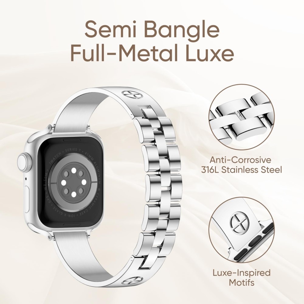 Bangle Cross Bracelet Apple Watch 41mm Series 8 sølv