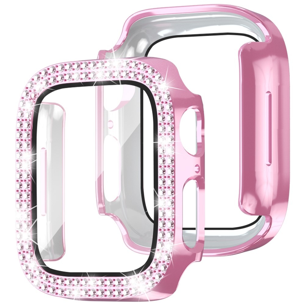 Full Cover Case Rhinestone Apple Watch SE 44mm rosa