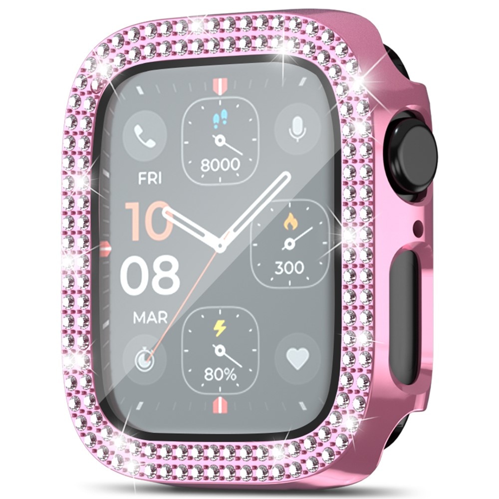 Full Cover Case Rhinestone Apple Watch SE 44mm rosa