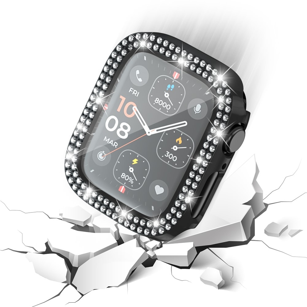 Full Cover Case Rhinestone Apple Watch Series 4-6 44mm svart