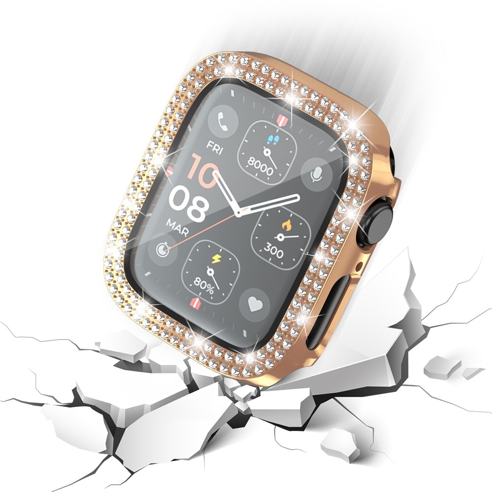 Full Cover Case Rhinestone Apple Watch Series 4-6 44mm rosegull