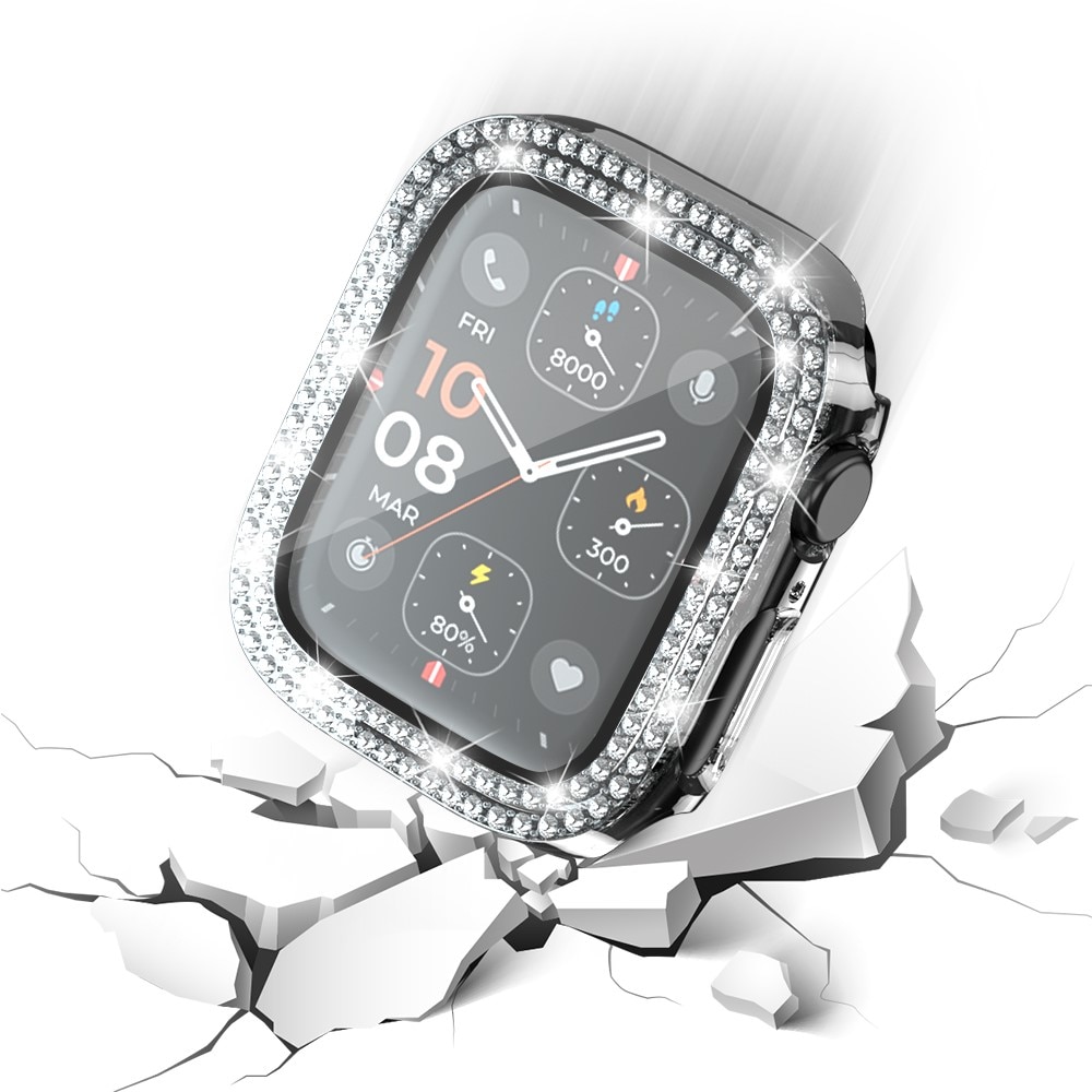 Full Cover Case Rhinestone Apple Watch Series 4-6 44mm gjennomsiktig