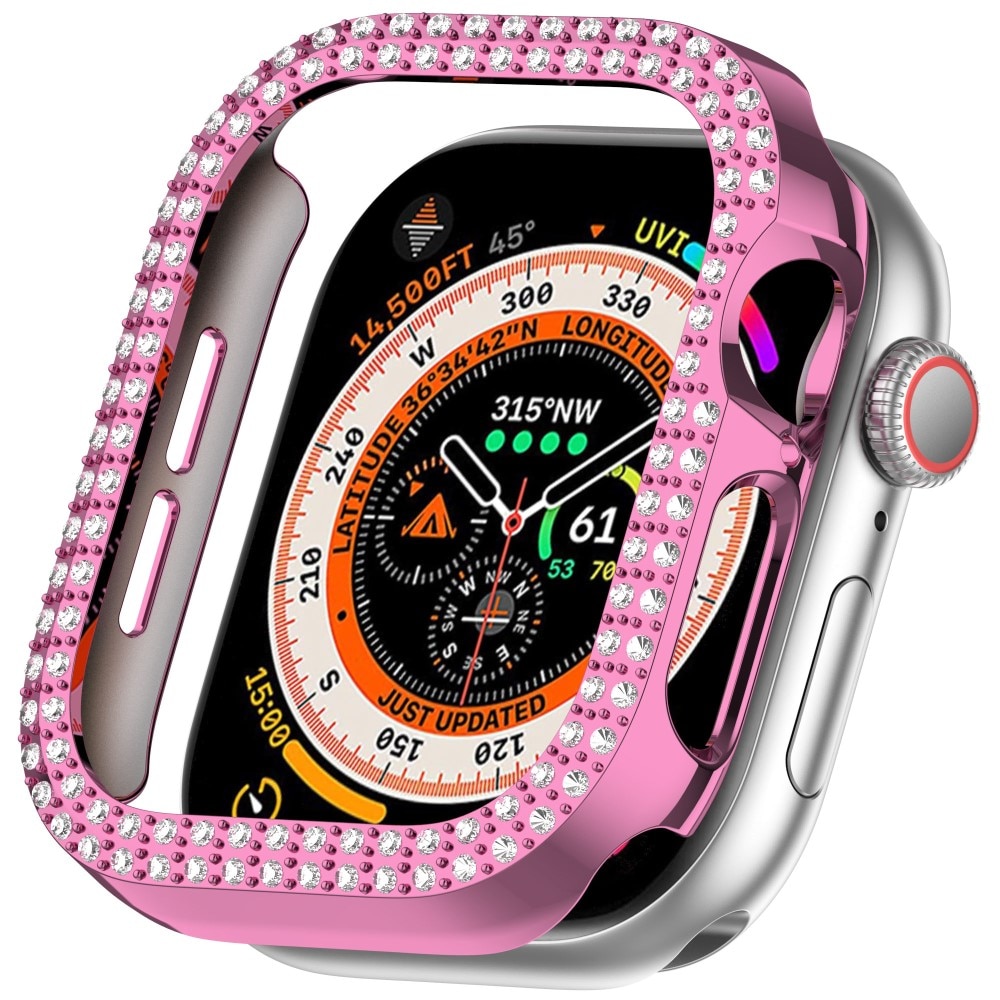 Apple Watch Series 10 42mm Rhinestone deksel rosa