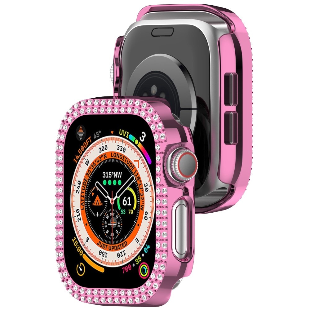 Apple Watch Series 10 42mm Rhinestone deksel rosa