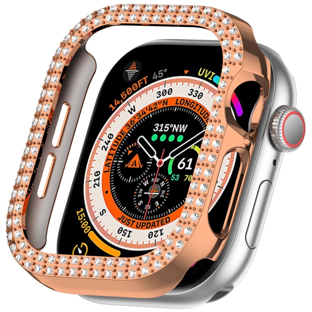 Apple Watch Series 10 46mm Rhinestone deksel rosegull