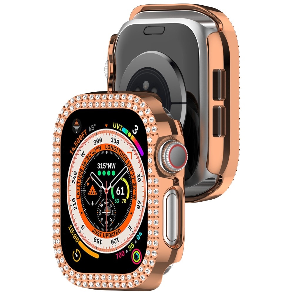 Apple Watch Series 10 46mm Rhinestone deksel rosegull