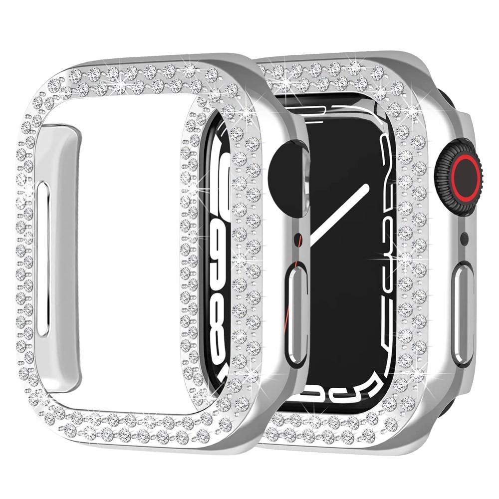 Apple Watch 45mm Series 8 Rhinestone deksel sølv