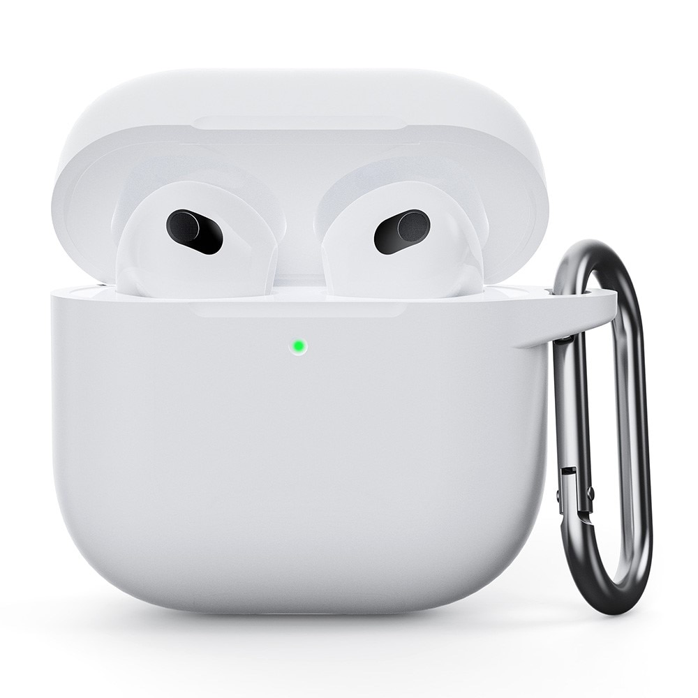 Silikondeksel med karabinkrok Apple AirPods 4 hvit