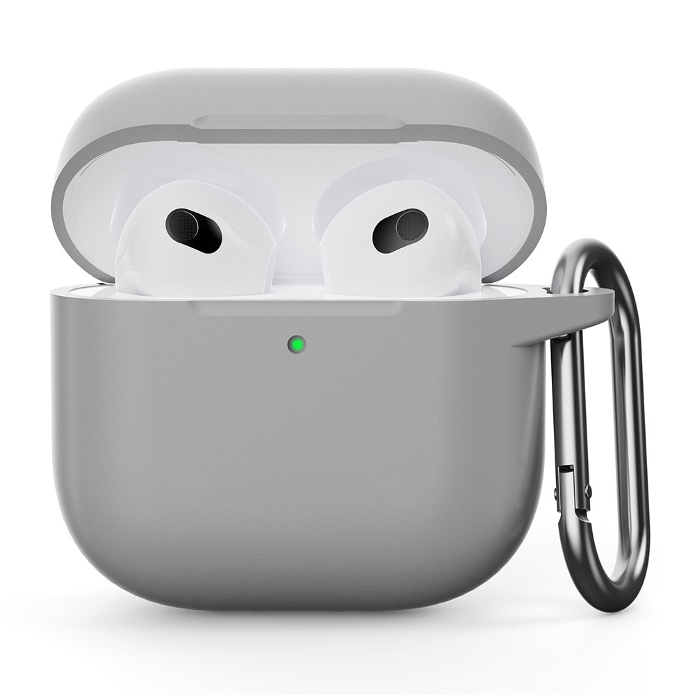 Silikondeksel med karabinkrok Apple AirPods 4 grå