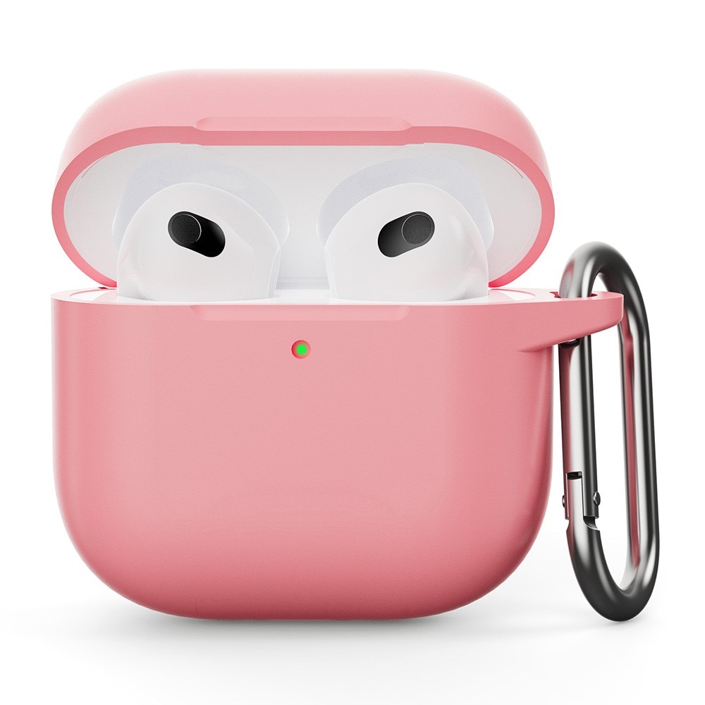 Silikondeksel med karabinkrok Apple AirPods 4 rosa