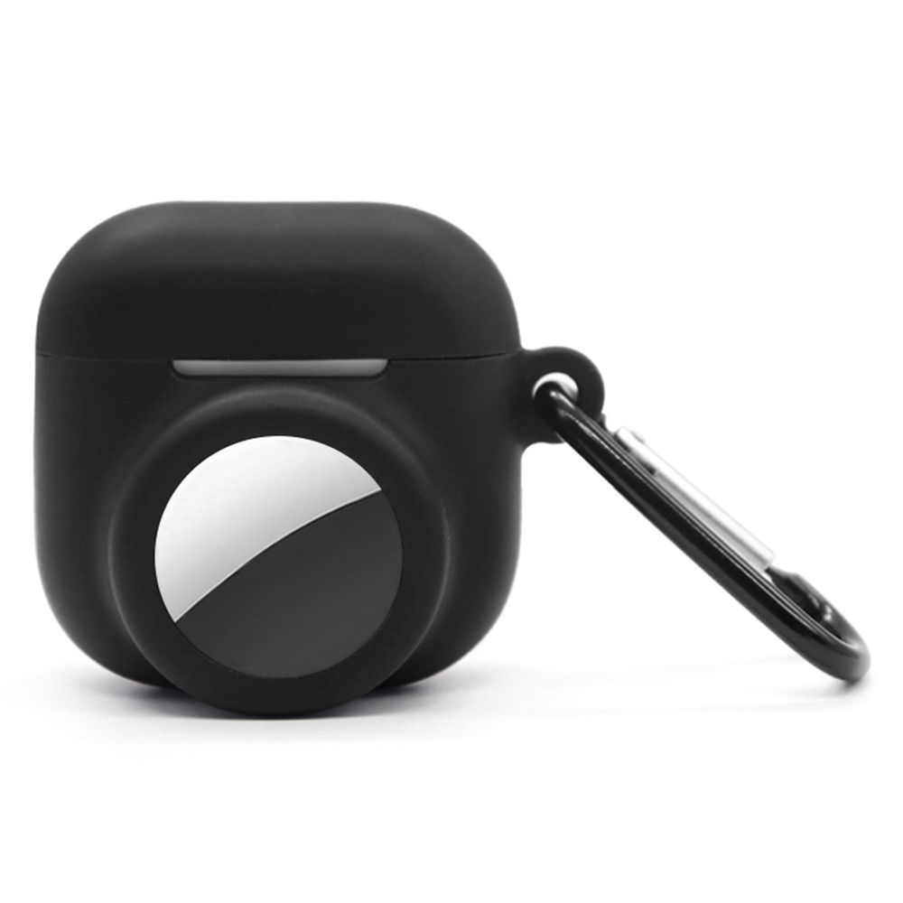 Silikondeksel med AirTag holder Apple AirPods 4 svart