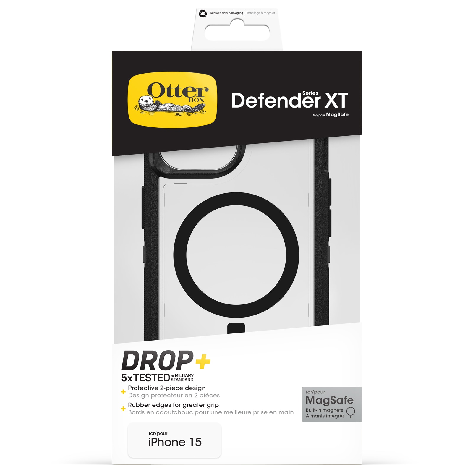 Defender XT Deksel iPhone 15 svart/gjennomsiktig