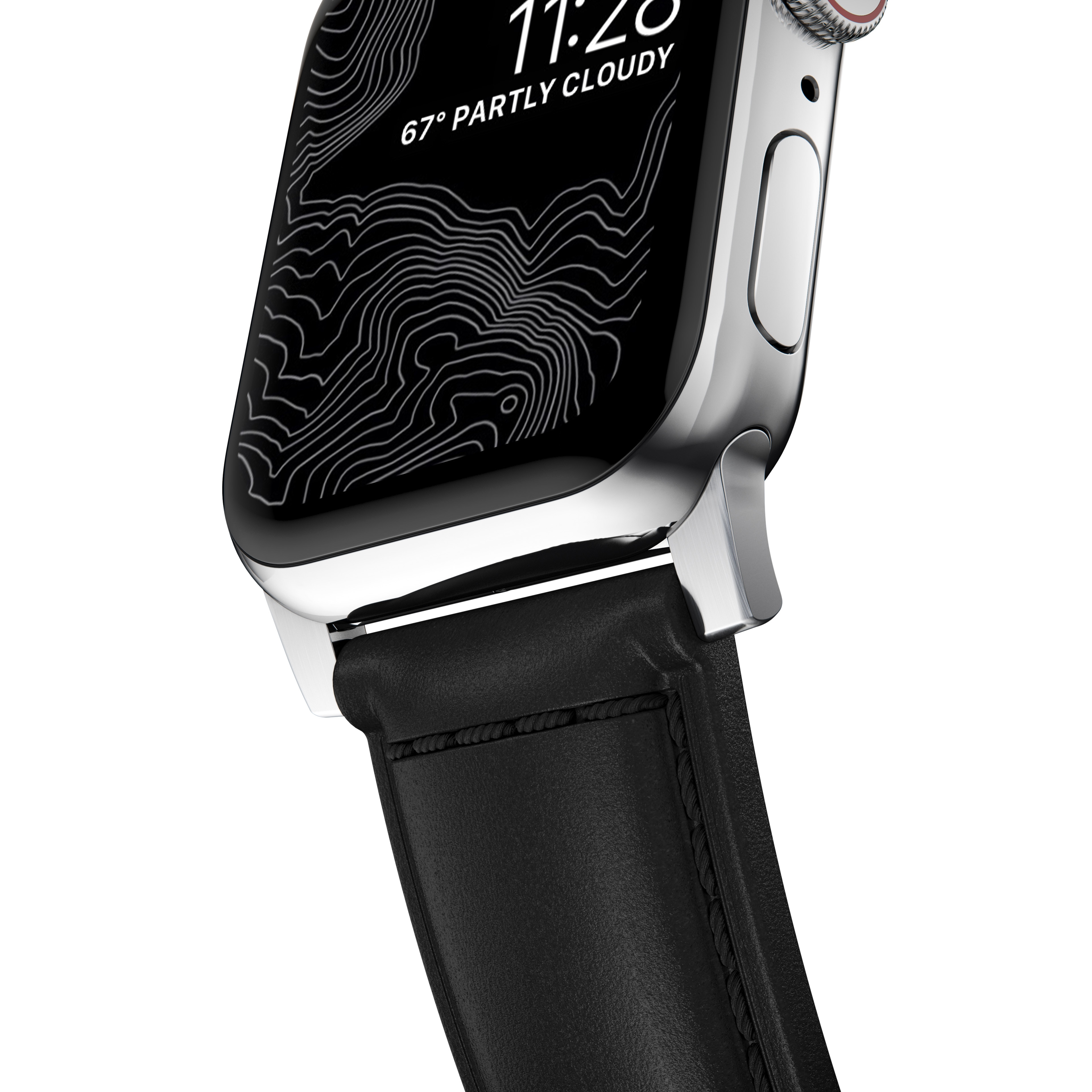 Traditional Band Apple Watch 45mm Series 9 RBlack (Silver Hardware)