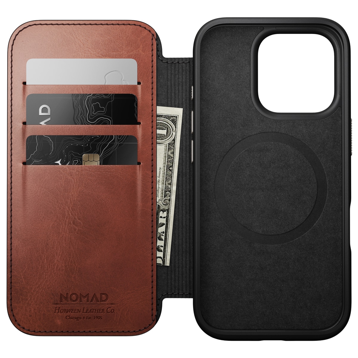 iPhone 16 Pro Modern Horween Leather Folio MagSafe Olde Dublin