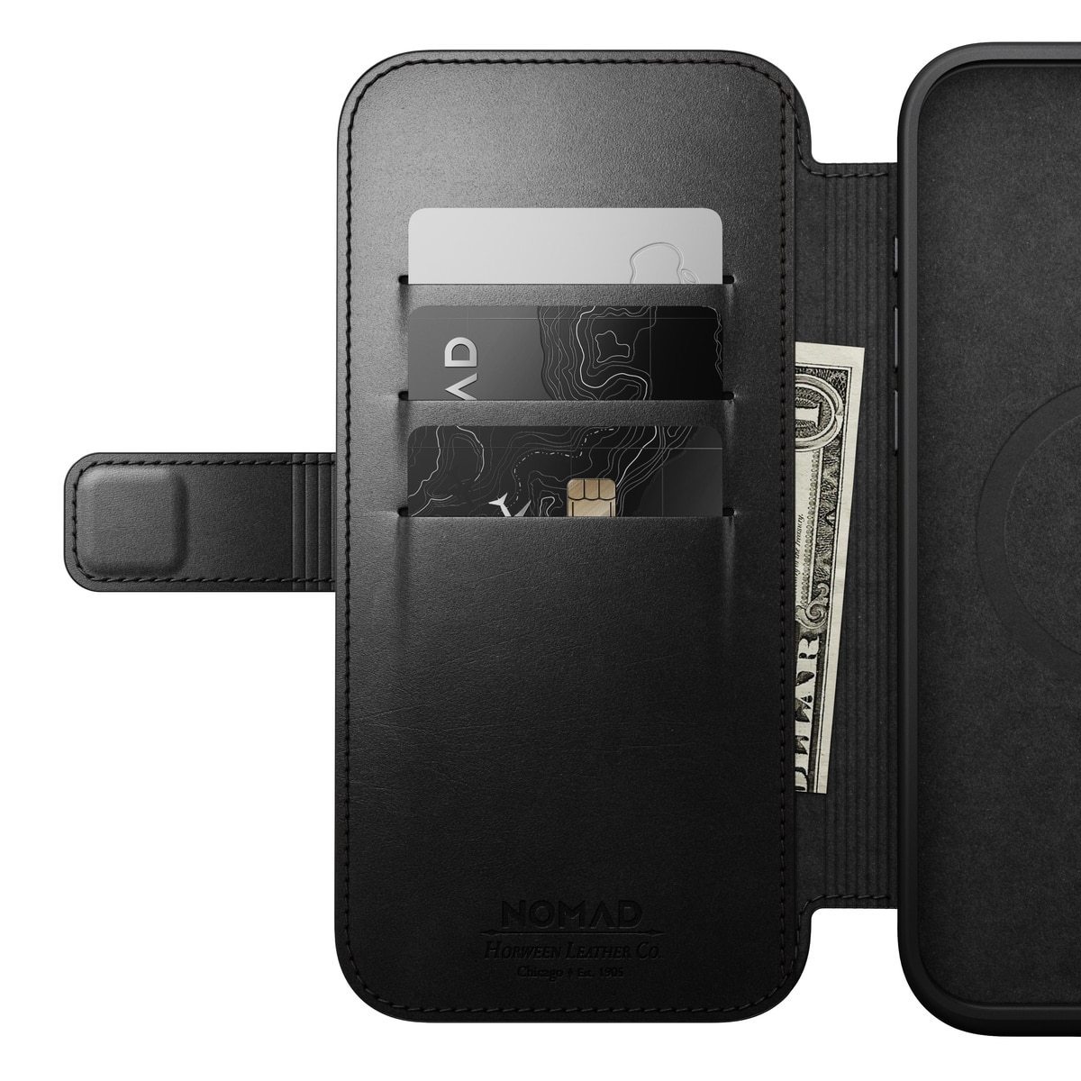 iPhone 16 Pro Max Modern Horween Leather Folio MagSafe Black