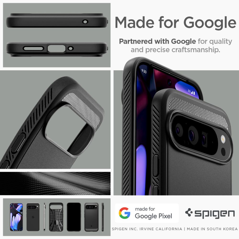 Google Pixel 9 Pro XL Case Rugged Armor Black