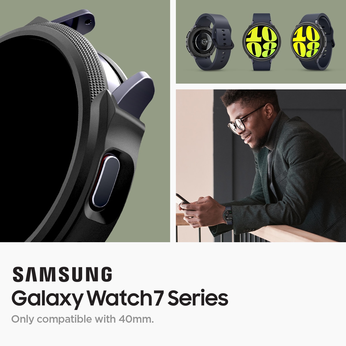 Samsung Galaxy Watch 7 40mm Deksel Liquid Air Black