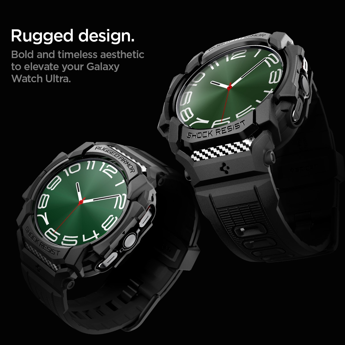 Samsung Galaxy Watch Ultra 47mm Case Rugged Armor Pro Black