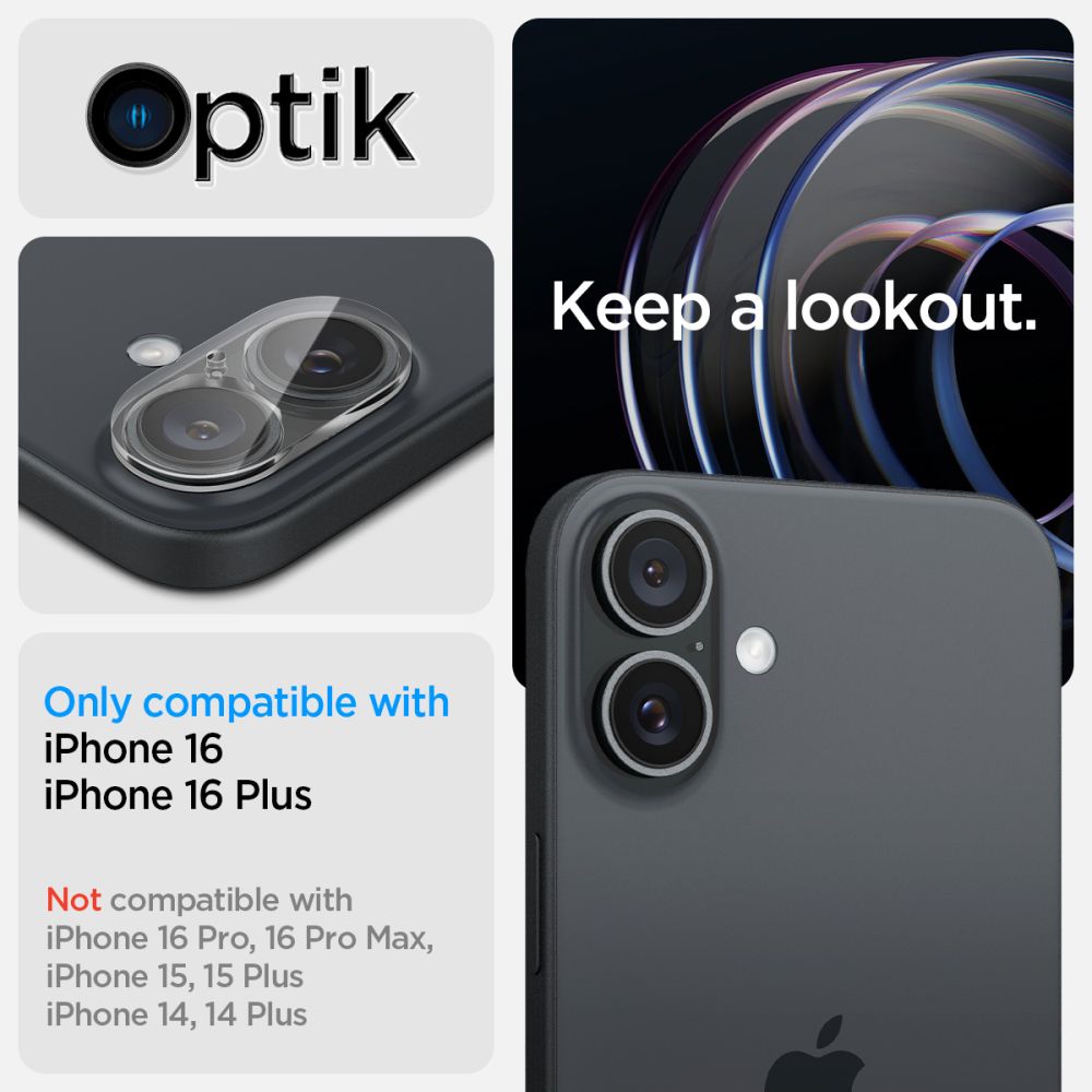 iPhone 16 Plus Optik Lens Protector (2-pack) Clear