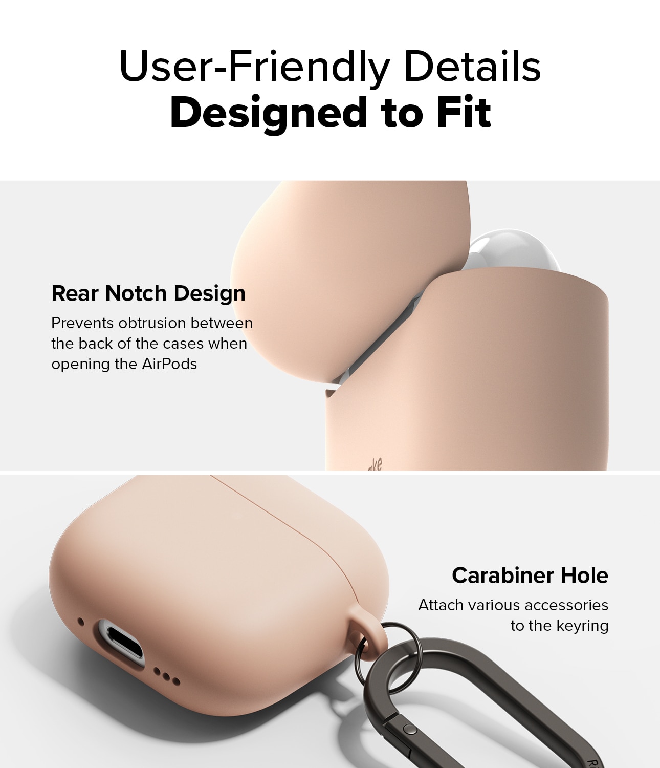 Silicone Deksel Apple AirPods 4 Pink Sand