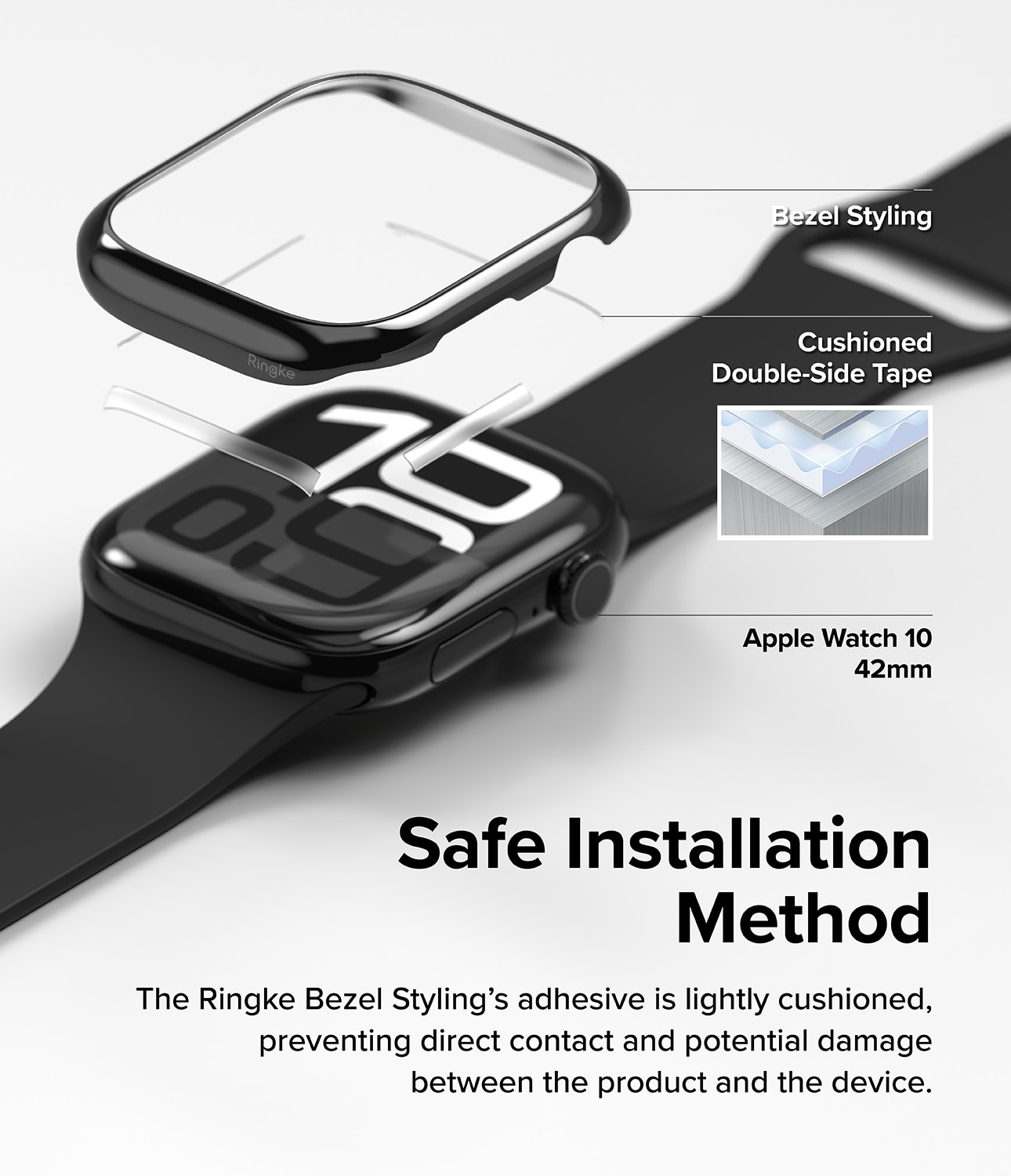 Bezel Styling Apple Watch Series 10 42mm Glossy Black