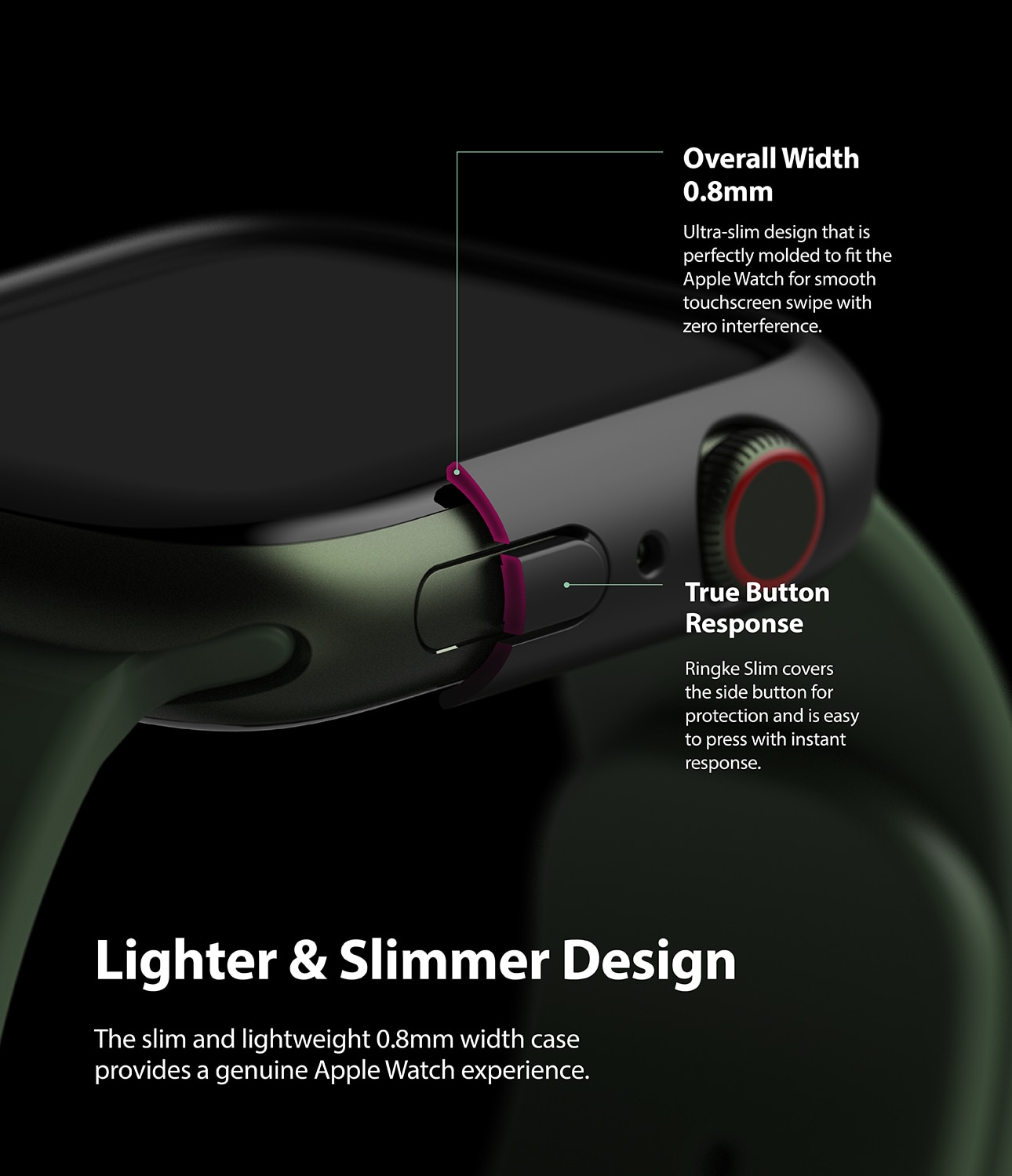 Slim Case (2-pack) Apple Watch 41mm Series 7 Matte Black & Clear