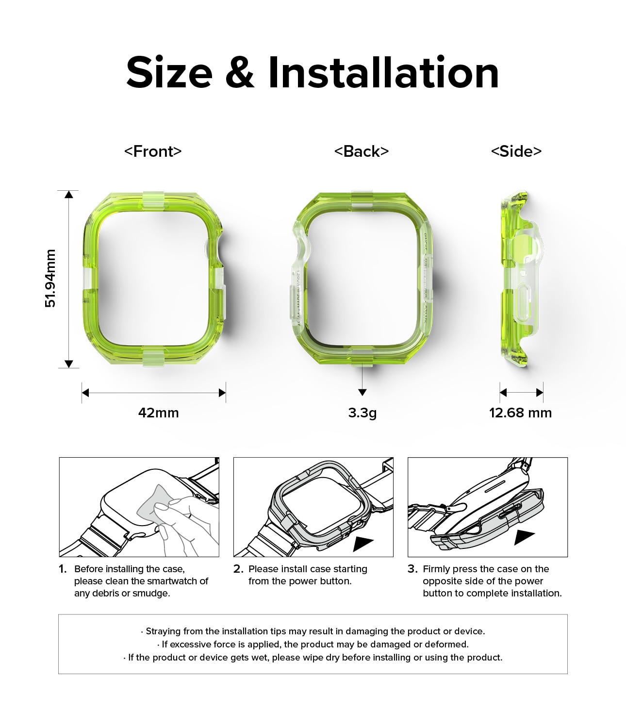 Fusion Bumper Apple Watch 45mm Series 9 Neon Green