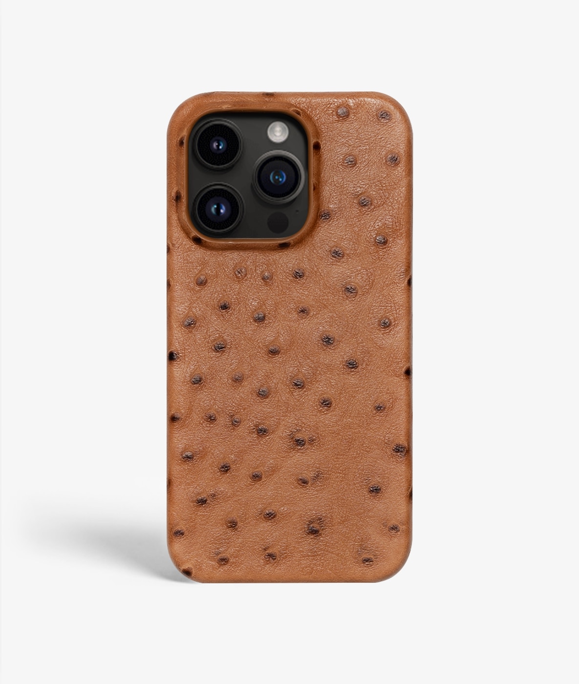 Deksel iPhone 14 Pro Max Ostrich Cognac