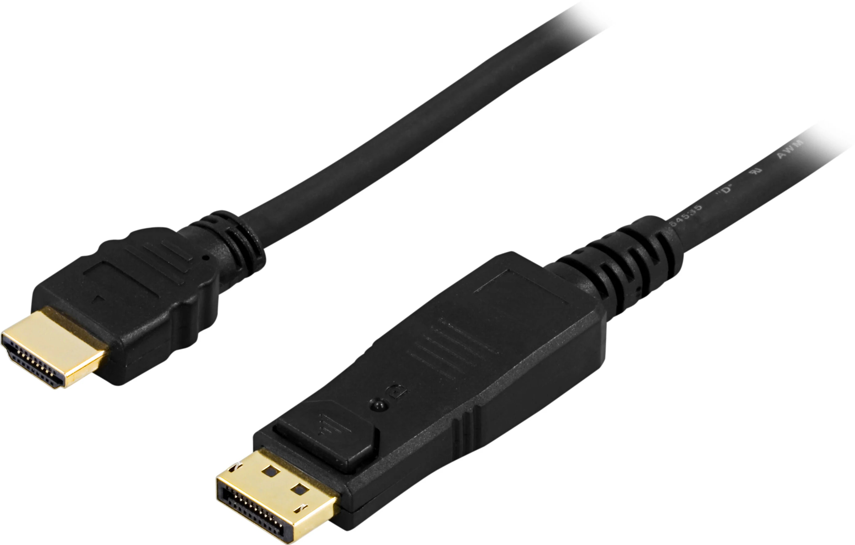 DisplayPort-HDMI-kabel 2m svart