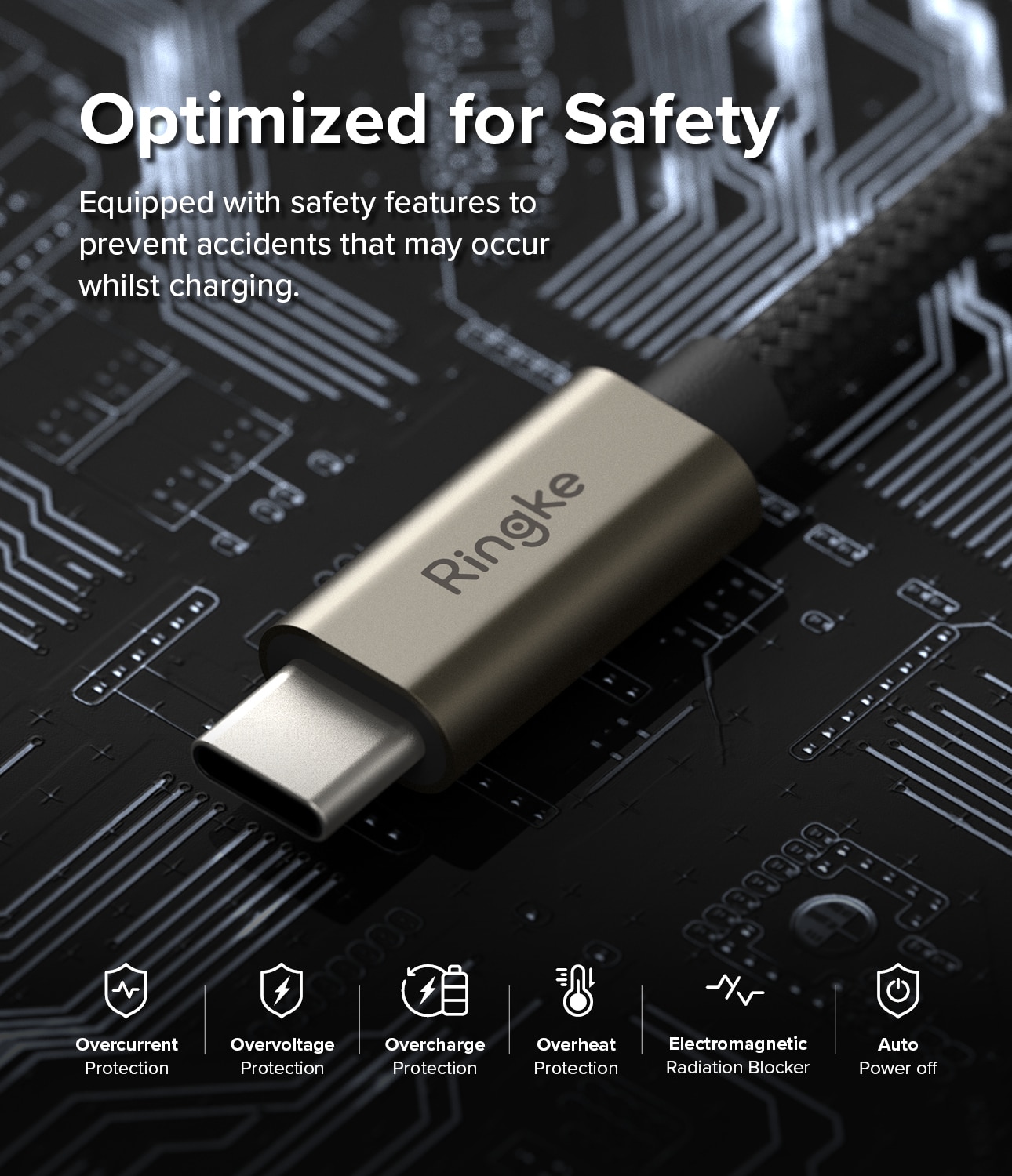 Fast Charging Basic Kabel USB-A -> USB-C 0,5m svart