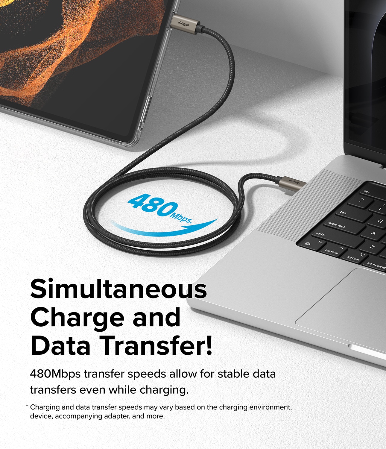 Fast Charging Basic Kabel USB-C -> USB-C 0,5m svart