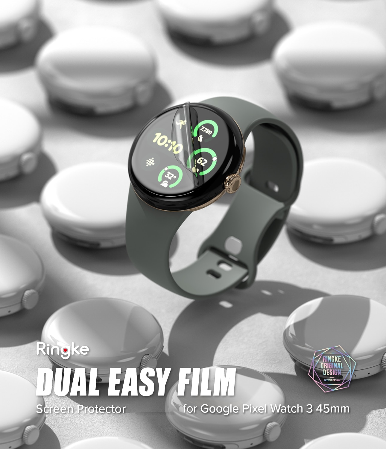 Dual Easy Screen Protector (3-pack) Google Pixel Watch 3 XL 45mm