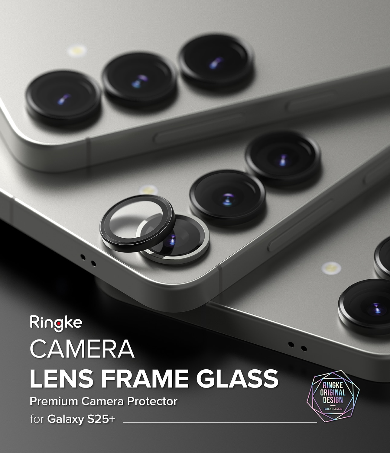 Camera Lens Frame Glass (2-pack) Samsung Galaxy S25 Plus Black