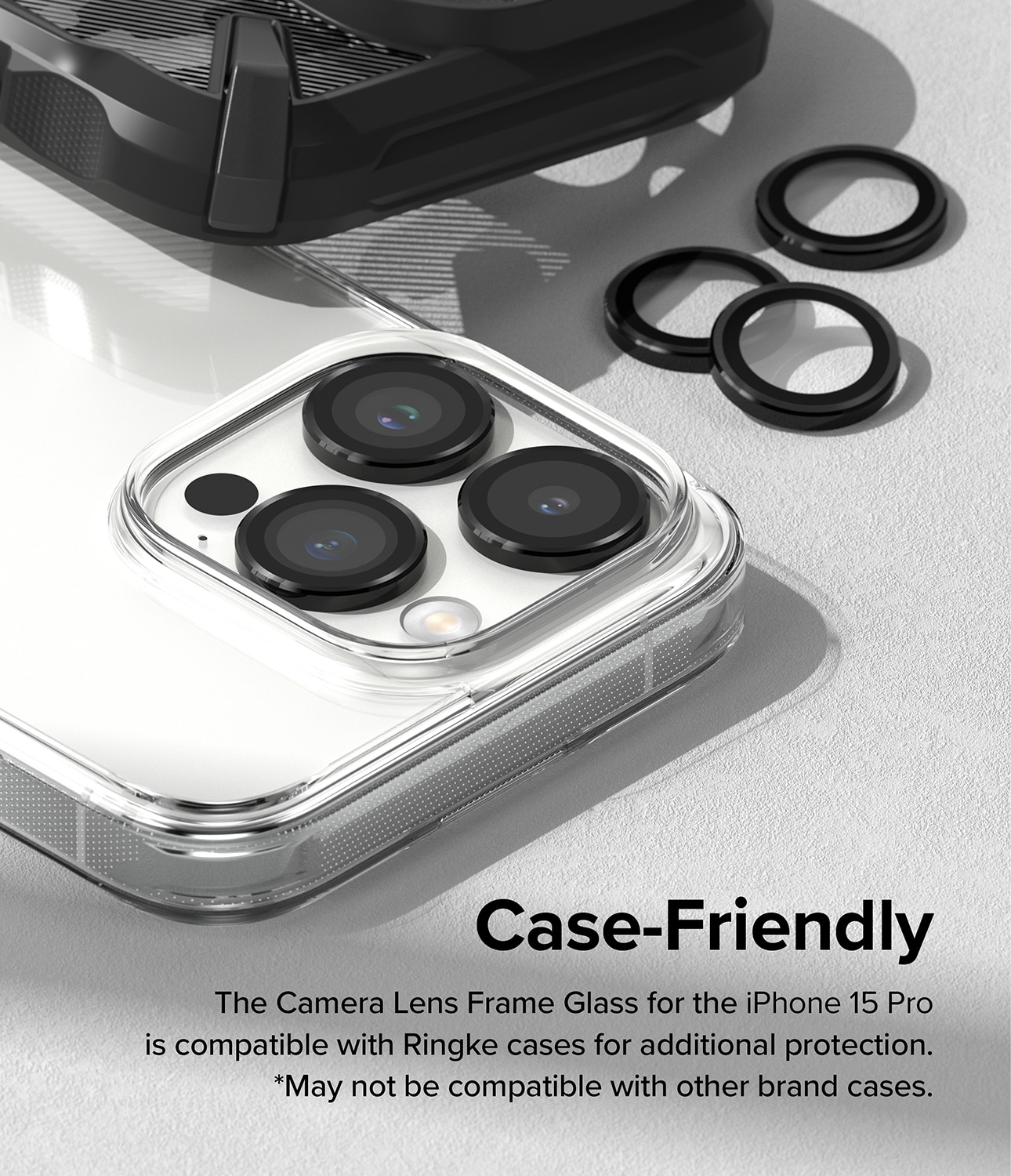 Camera Lens Frame Glass iPhone 15 Pro Black