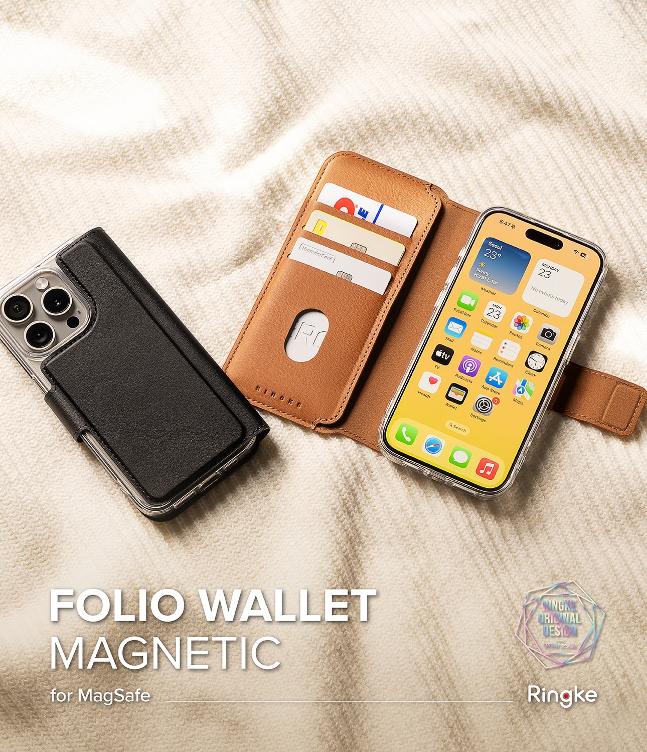 Folio Wallet Magnetic iPhone 16 Pro Max Black