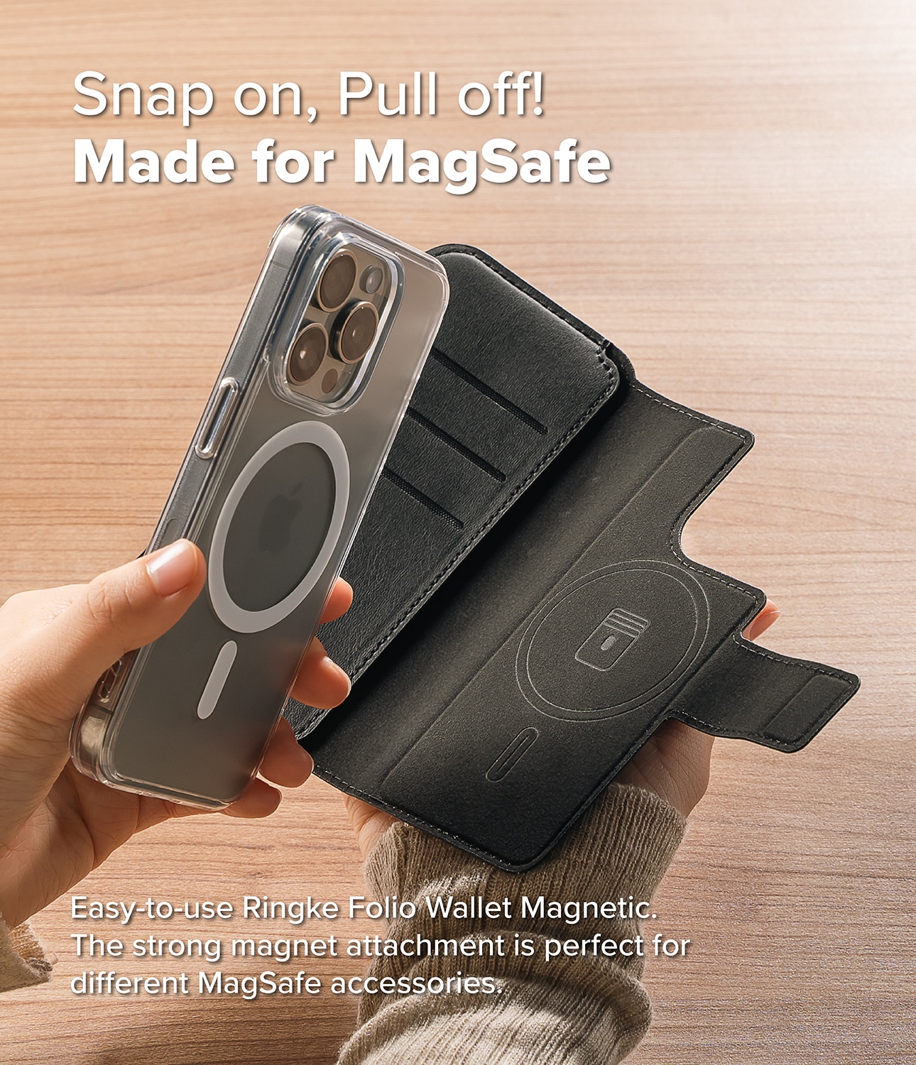 Folio Wallet Magnetic iPhone 16 Pro Max Black