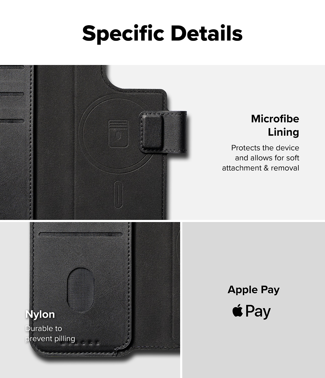 Folio Wallet Magnetic iPhone 14 Plus Black